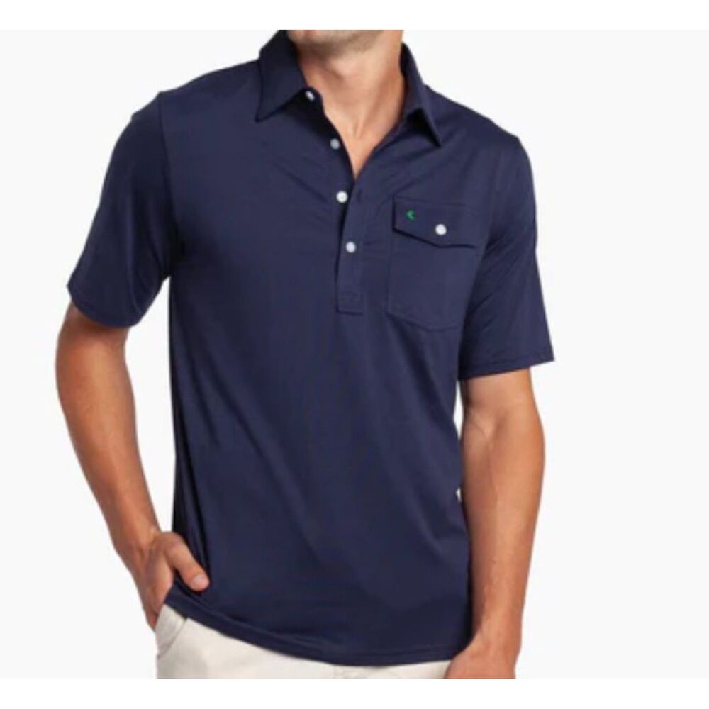 CRIQUE Performance Players Polo Shirt Nassau Navy Blue Mens XXL